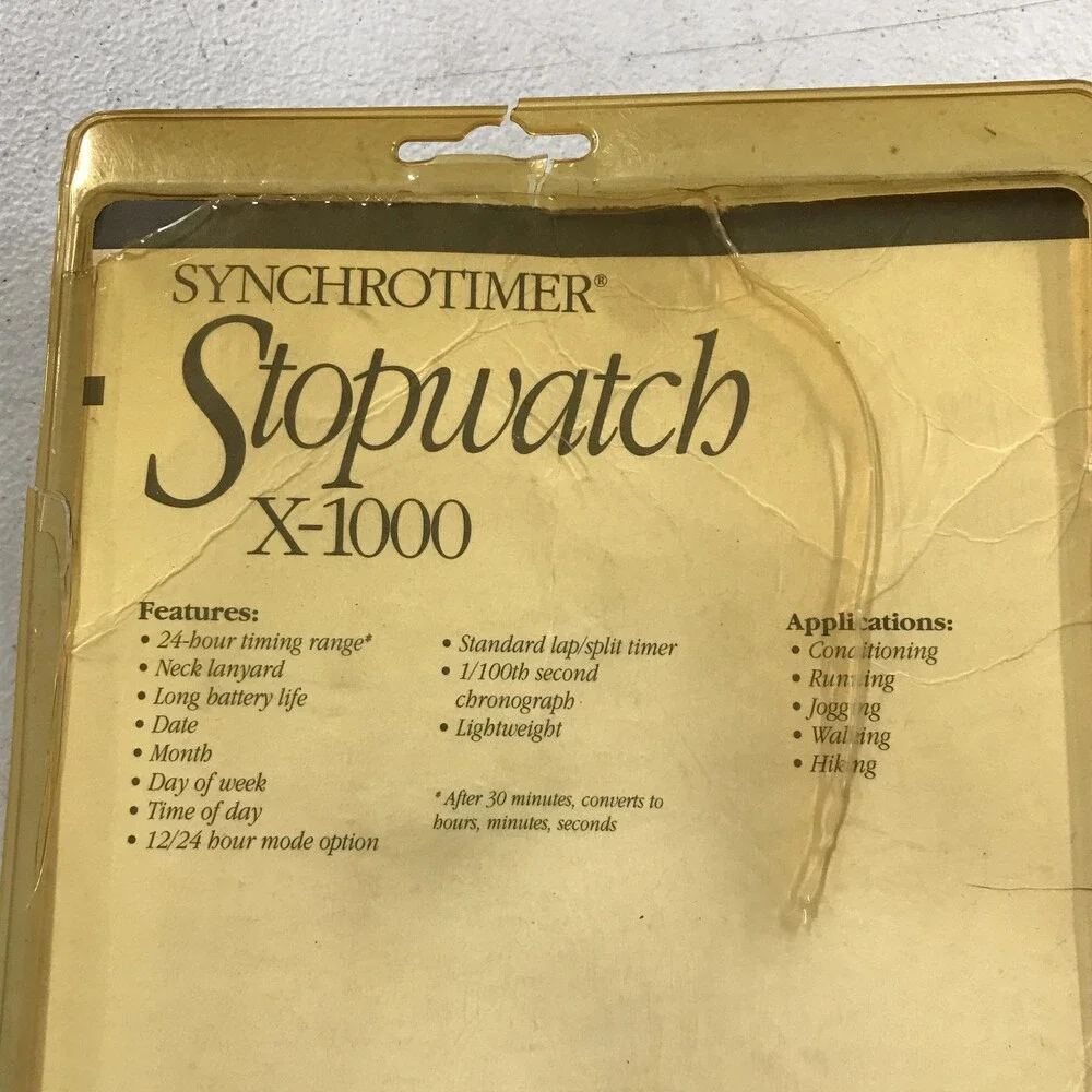 Vintage Stopwatch Precise International Synchrotimer X-1000 Black Neck Lanyard